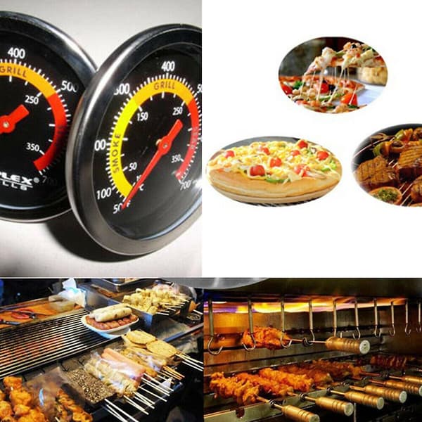 BBQ temperaturmåler grill ryger rustfrit stål grilltermometer 50-400 ZD b2