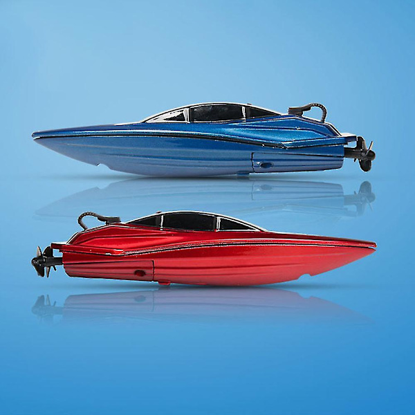 Mini Rc Båt 5km/h Radiofjärrstyrd Hög Hastighet Fartyg Med Led-Ljus Palm Båt Sommar Vattenleksak Pool Leksaker Modeller Gåvor -GSL blue