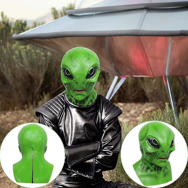 Halloween Dekorationer Halloween Alien Maske, Scary Alien Maske Latex Maske, Realistisk Rynket Ansigt Af Halloween Kostume Fest Alien Maske Fest Dekoration Rekvisitter Grøn