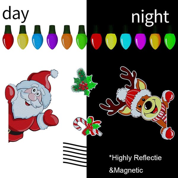 Julepynt Magnetiske Bilstickere Reflekterende Dekal Ornament