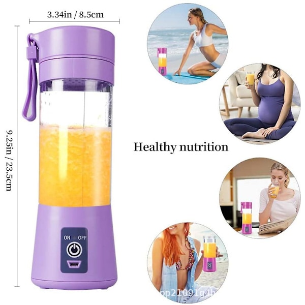 Mini Bærbar Kop Saftpresser Elektrisk Blender Madprocessor Smoothie Maker Mixer blue