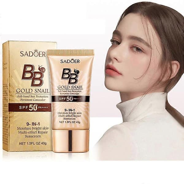 Multifunktionel 40g Guld Snegl BB Cream Foundation Fix Makeup Concealer Solcreme Isolation Cream 02 # Ivory White