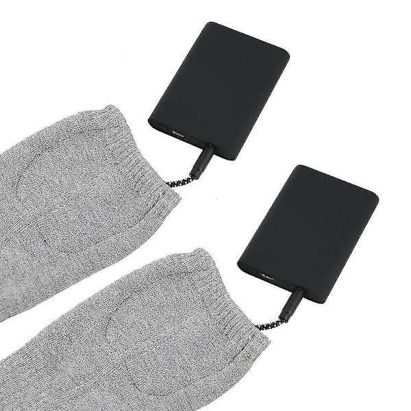 4000mah sähkölämmitteiset sukat, saappaat, jalkalämmitin, USB-ladattava akku, lämmin sukka Gray with 4000mAh Battery