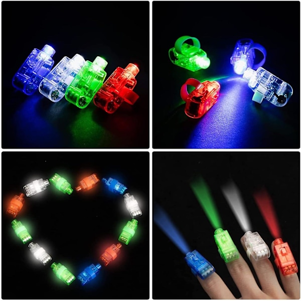 LED Fingerlampe, 20 stk Fingerlykter, LED Fargerike Fingerlys, LED Fingerlampe Gave, Lysringer