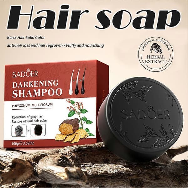 SADOER Polygonum Multiflorum Shampoo Sæbe Håndlavet Pleje F9F5 Hårsæbe U7A6 Black One size