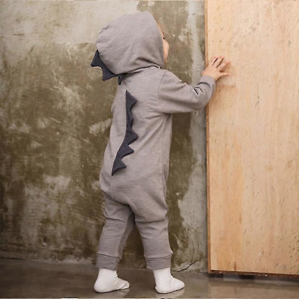 Barn Dinosaur Romper Pyjamas Långärmad Huvtröja Jumpsuit Sovkläder Yj5-2 ZD.16 blue