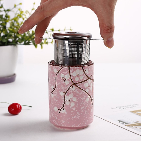 Teinfuser i rustfritt stål, metallkoppsil, løs bladfilter 2*with lid