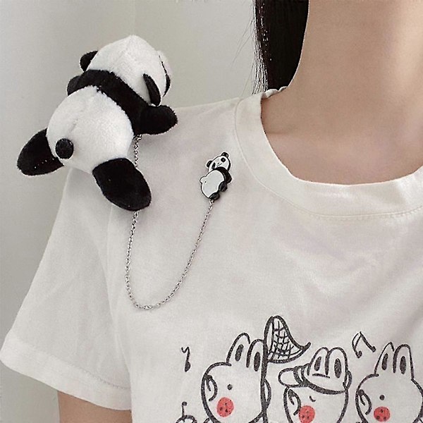 Panda Kedjebrosch Legering Avtagbar Hållbar Badge Hängande Spänne För Smoking Hatt Halsduk