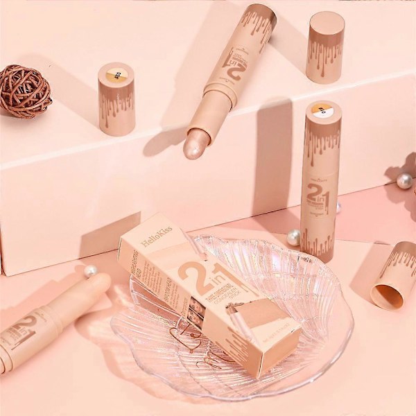 Dobbeltsidet To-i-én Concealer Highlighter Kontur Stick Lysner Og Delikat Skygge Kontur Stick 2