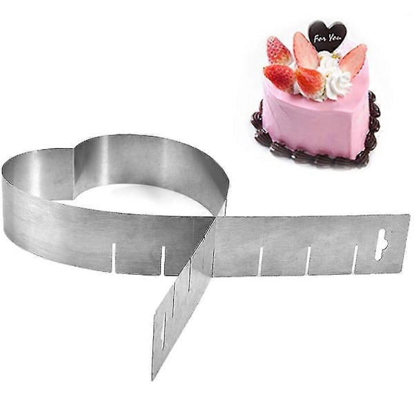 (13-25cm) Hjerteformet Kakeform i Rustfritt Stål, Justerbar Mousse- og Sjokoladeform, Kakedekorasjonsverktøy, Bakeutstyr