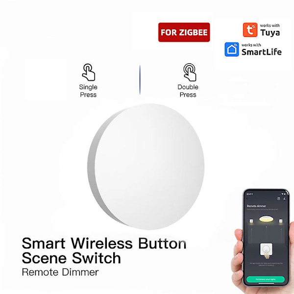 Tuya Zigbee-knapp Smart scenbrytare Multi-scenlänkning Trådlös fjärrkontroll Intelligent smart hem Zigbee-gateway behövs