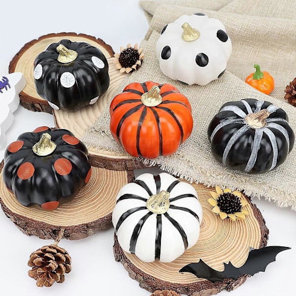 Halloween Kostyme Barn Simulering Halloween Gresskar Dekorasjon Modell Høst Gresskar Linjetegning Juledekorasjon Pynt 6 stk c