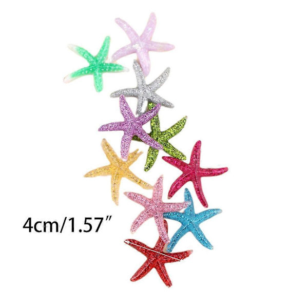 10 stk. 40mm Ocean Søde Realistiske Harpiks Havstjerner Charms DIY Scrapbooking Telefonetui Dekorative Håndværk Cabochons Hårklips Tilbehør
