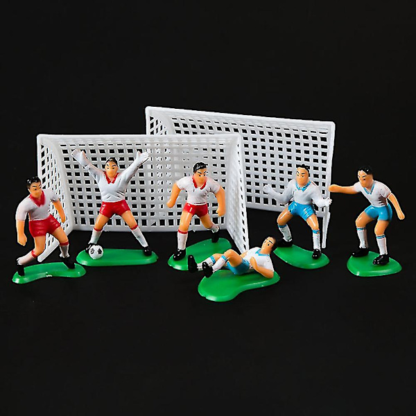 Farfi Mini Fodboldspillere Figurer Fodboldmål Modeljernbane Scenarie Dekoration