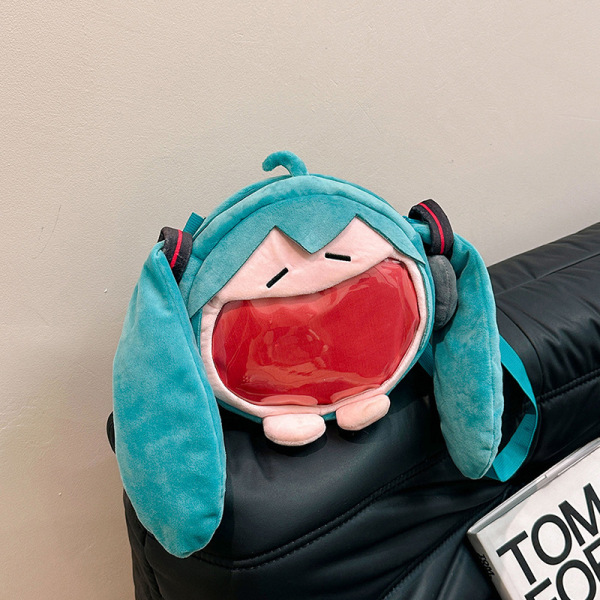 Ny Hatsune Miku miku skulderveske søt tegneserie myk crossbody-veske morsom myk jenteveske