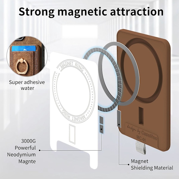 Magneettinen Nahkakotelo Samsung Galaxy S24 Ultralle, Premium-lompakkokotelo Suojaava Kotelo 2-in-1 Irrotettavalla Korttipidikkeellä ja Telineellä blue
