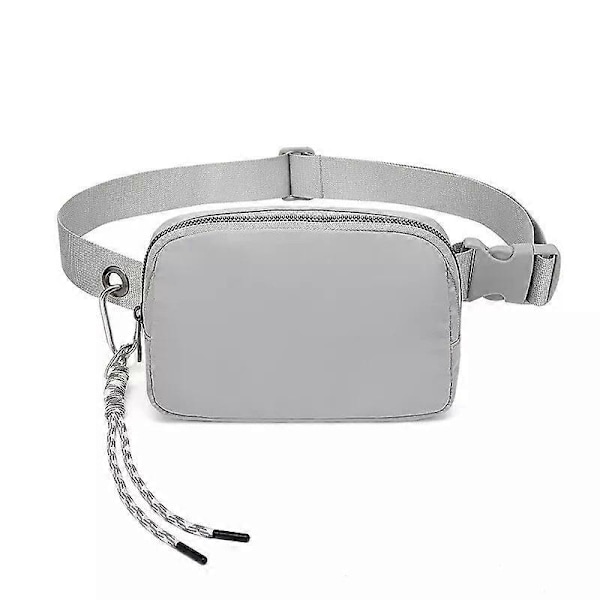 Fanny Packs for Kvinner og Menn, Grå Crossbody Fanny Pack, Unisex Mini Belteveske med Justerbar Stropp, Mote Cross Body Midjepakke for Reiser Avslappet R grey