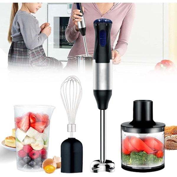 2024 Ny 4 i 1 Nedsænkningsstavblender Mixer Madprocessor Elektrisk Køkken Kødhakker Piske Juicer -JRCH