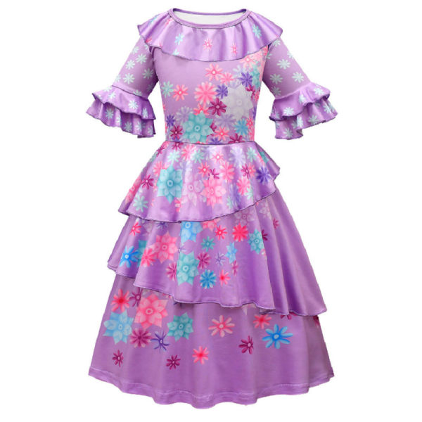 Lasten vaatteet Lasten mekko Magic Full House -sarja Purppura mekko Pöhöyvä lasten mekkohame 110cm