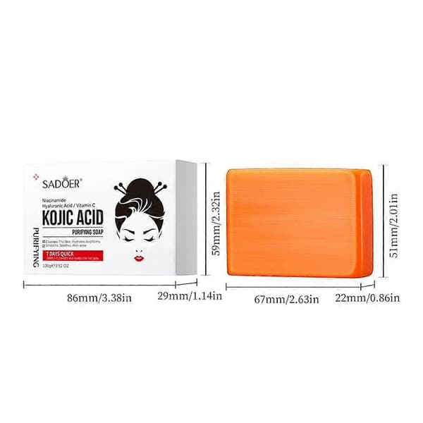 SADOER Kojic Acid Sæbe 100g Lysnende Rensende Ansigtsbar