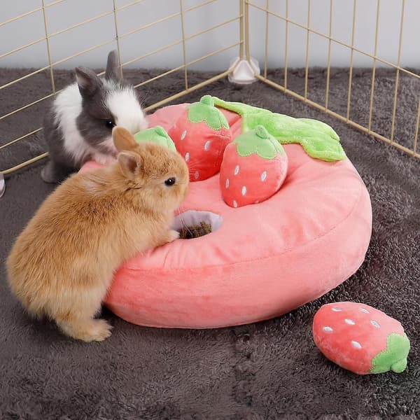 Kanin-Foderlegetøj, Marsvin-Fodermåtte, Snuffle-Måtte Kaninlegetøj Dyr Interaktivt Til Kaniner Bunny Marsvin strawberry