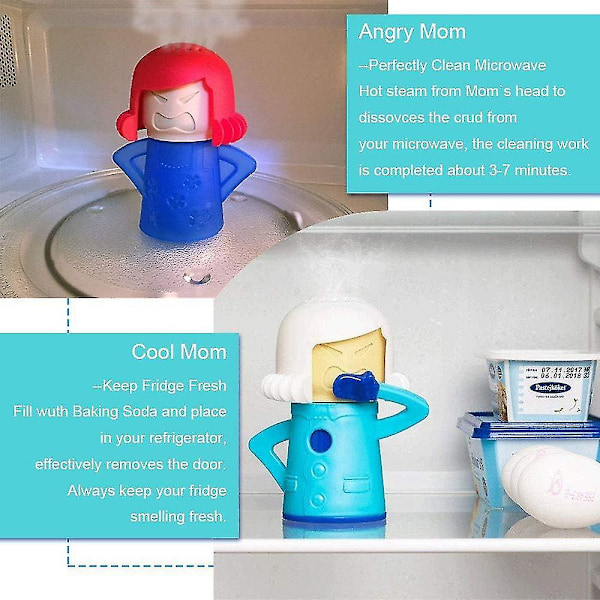 Kjøleskap Cteam Cleaner, Mikrobølgeovn Cleaner Ovnsdamprenser Deodoriser og rengjør for kjøleskap, mikrobølger, kjøkkengadget b2 hu ZD 1pcs red