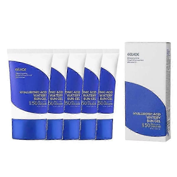 1-5x Hyaluronsyre Vandig Solgel Solcreme 50ml Spf50+ 4