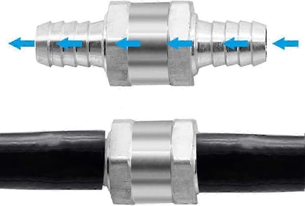 Backventil 2st 8mm Aluminiumlegering Bränsleventil Enkelriktad Backventil för Förgasare Diesel Bensin Lågtrycks Bränslesystem Backventiler