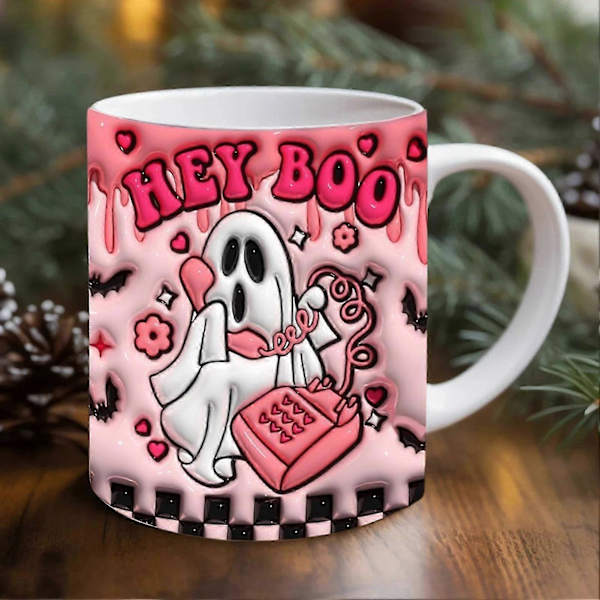 Halloween Kaffeemugge Keramik Kürbis Geist Totenkopf Kaffeetasse Mit Griff Süßes Oder Saures Becher Tasse Home Party Dekor -CHN 1