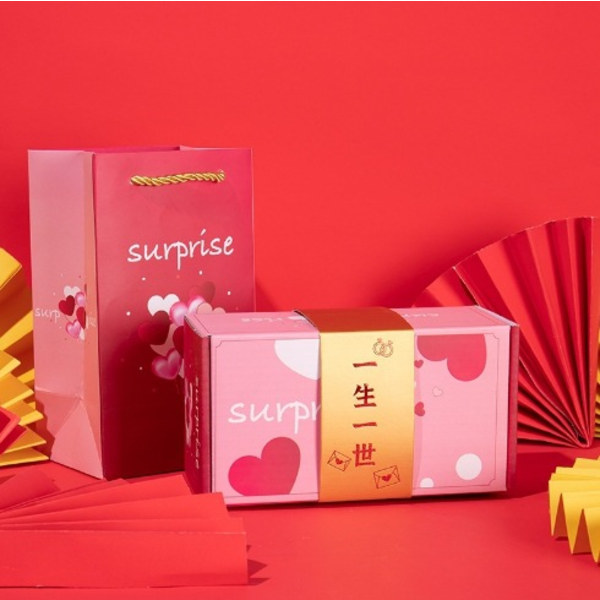 Jul unika vikbara pop-up rött kuvert presentförpackning Forever (pink) 20 bounce boxes