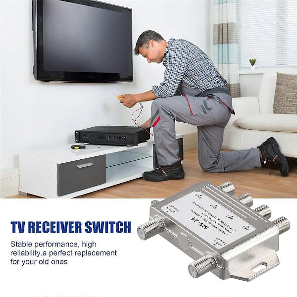 2 inn 4 ut DiSEqC 4X2 Switch Satellittsignal Multiswitch LNB Spenning 950-24000MHz for TV-mottaker