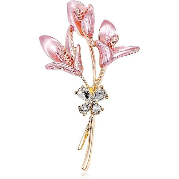 Lily blomma brosch rosa blomma brosch stift tulpan bröllop bankett kontor brosch stift smycken gåva för kvinnor