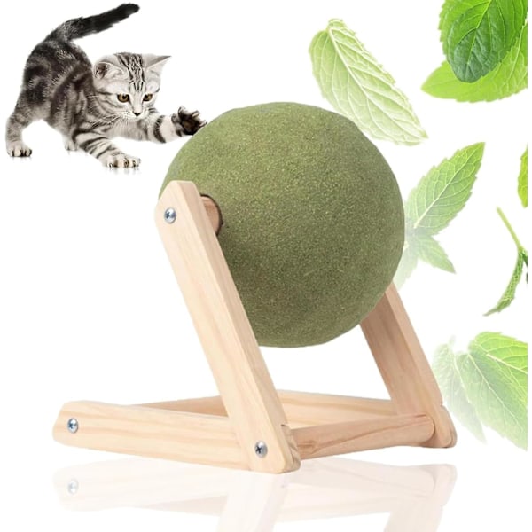 Catnip Floor Ball Toy,Giant Catnip Ball with Stand,Rotatable Catnip Roller Ball Floor Mount,Cat Mint Ball Toy,Interactive Catnip Toy,Floor Catnip Roll