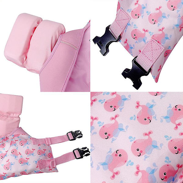 Svømmevest for småbarn for barn innen 30 kg, svømmearmbånd flyter tegneserie svømmebasseng flytevest for barn Lær å svømme ff t ZD