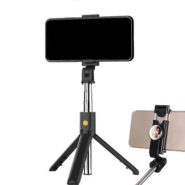 Bluetooth-kompatibel Selfie Stick Stativ Resa Avtagbar Trådlös Fjärrkontroll