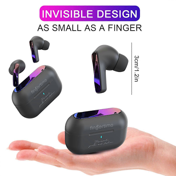 4D Ljudeffekt ANC -23db Touch-kontroll Trådlösa Bluetooth Hörlurar TWS-Hörlurar In-Ear Hörlurar black