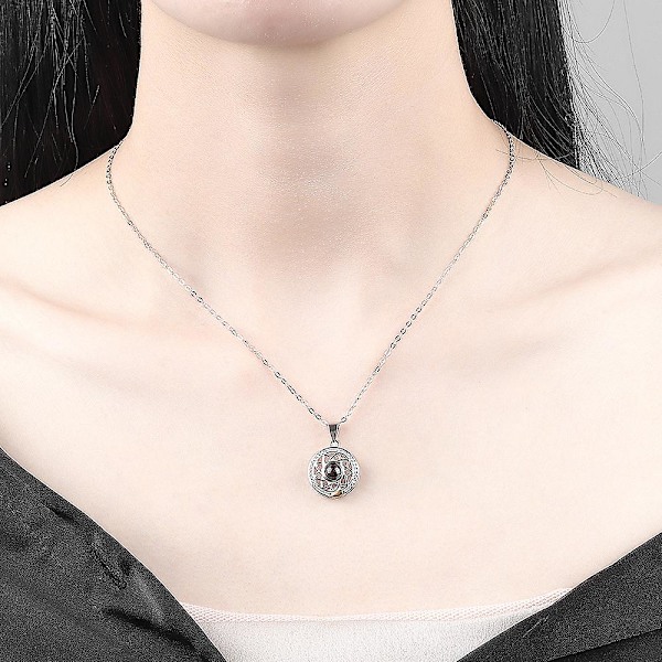 Sterling-hopeaketjun kaulakoru, aurinko ja kuu Yin Yang -pariskaulakoru, magneettinen kaulakoru, heijastuskaulakoru