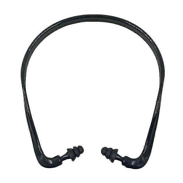 Båghörselproppar för skjutbana, lätta silikonöronproppar för hörselskydd, brusreducering, arbete, konstruktion, sömn black x4pcs