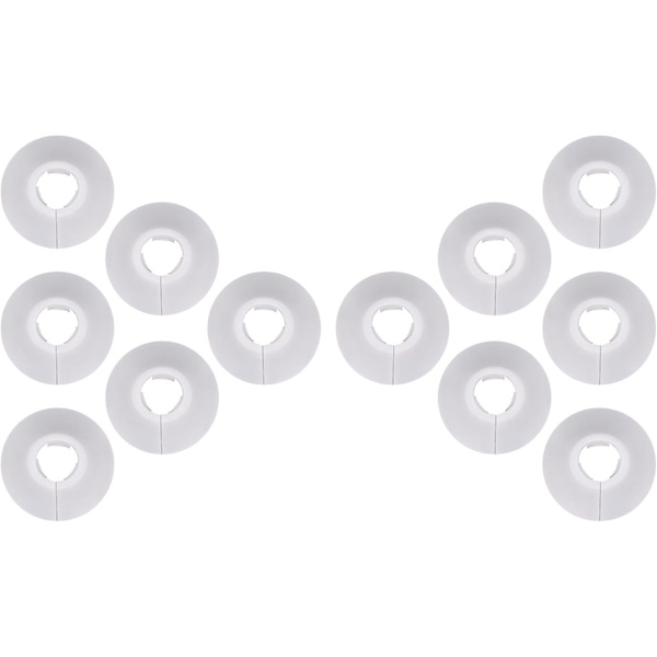 12 Pak Plast Radiator Rør Dæksler Rørkraver til 15 mm Diameter Rør (Hvid)