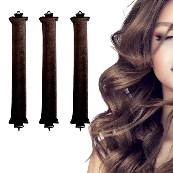 3PCS Heatless Hair Curler Roller for Blowout Look, No Heat Hair Curlers Curling Rod to Sleep In, Overnight Heatless Curls for Long Medium Hair with Ho