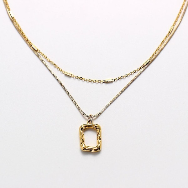 Guld Kvadrat Halsband E917-51