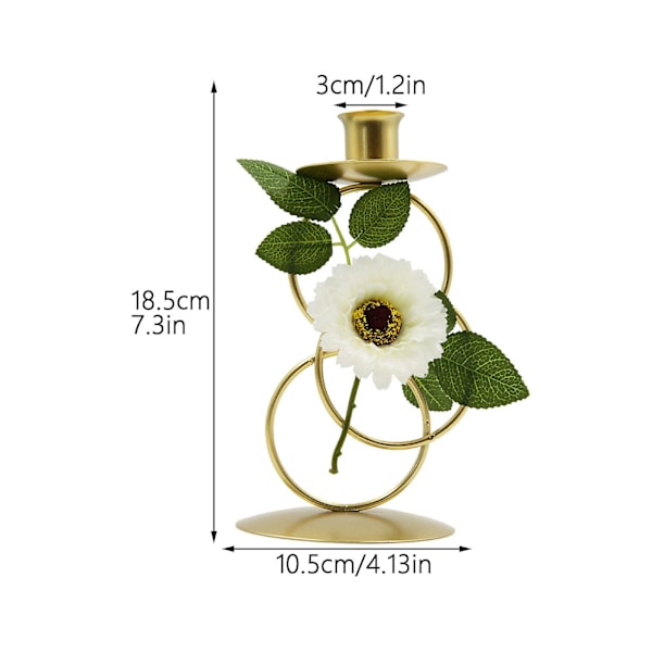 100% Ny, Ljusstake Doftande Presentljus Stativ Dekorationer Bord Mittstycke Med Konstgjorda Blommor Dekoration gold d1