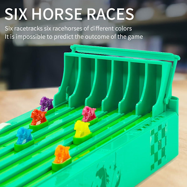 Hästkapplöpningsspel med 6 hästar Spel Schackbräde Mållinje Race Game Board Table Games För Barn Familjefest Underhållningsspel -JRZD