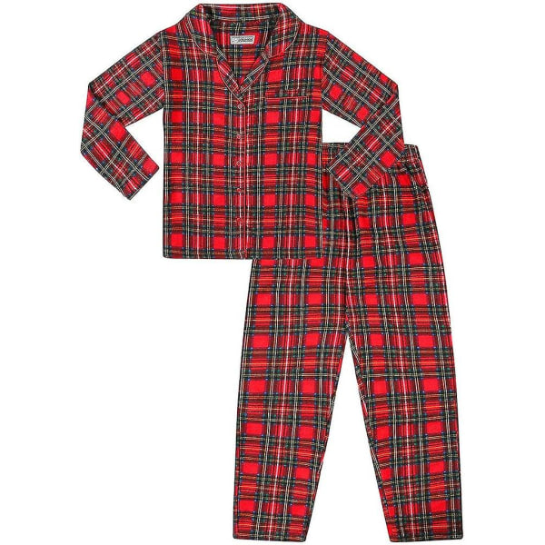 Pure Cotton Matching Christmas Family Red Tartan Pyjamassæt 22 24