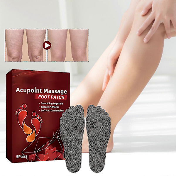 Acupoint Massage Fodplaster, Turmalin Akupressur Fodmassagemåtte Til Fremmer Blodcirkulationen, Forbedrer Åreknuder -CHSZ 5pairs