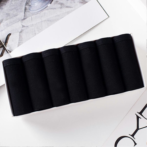 7-pack Plus Size Bomullsunderkläder med Tunn Andningsbar Mjukt Material Lämpligt för Dagligt Avslappnat Bär pure cotton 7 black 2xl