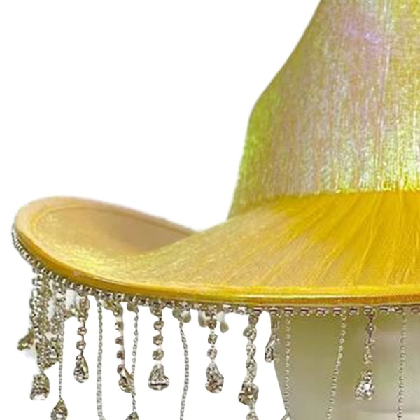 Naisten länsimainen Cowboy-hattu Diamond Fringe Cowgirl Hat Yellow