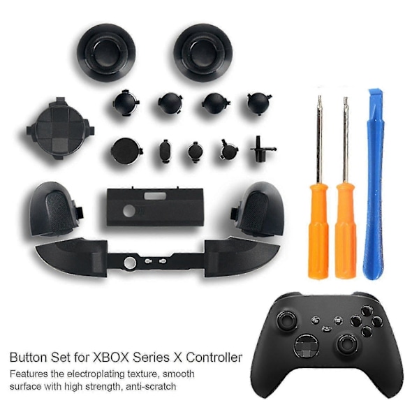Ersättningskit för Xbox Series X-kontroll LB RB-stötfångare Avtryckarknappar Guideknapp med skruvmejsel white