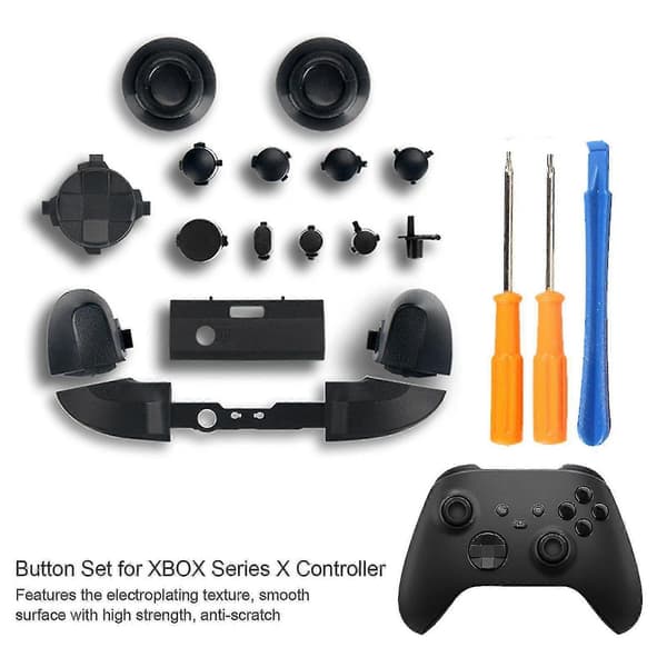 Udskiftningssæt til Xbox Series X Controller LB RB Bumpers Trigger-knapper Guide-knap med skruetrækker white