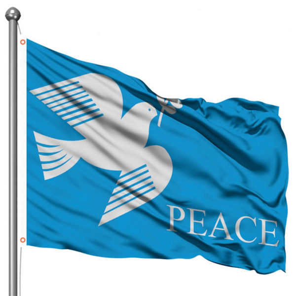 Fredsflagga 150x90cm, Hållbar Polyester Fredsflagga Levande Färg Fredsduva Flagga Fredsflagga Dekoration Banner För Patio Gräsmatta Heminredning d